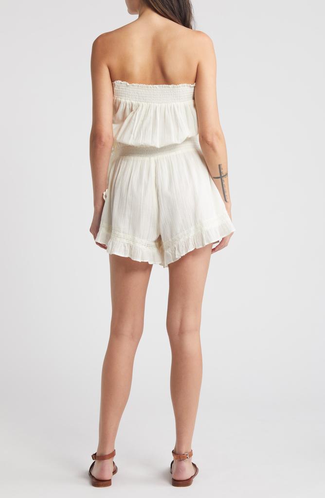 Free People Feelin' Fancy Strapless Cotton Romper