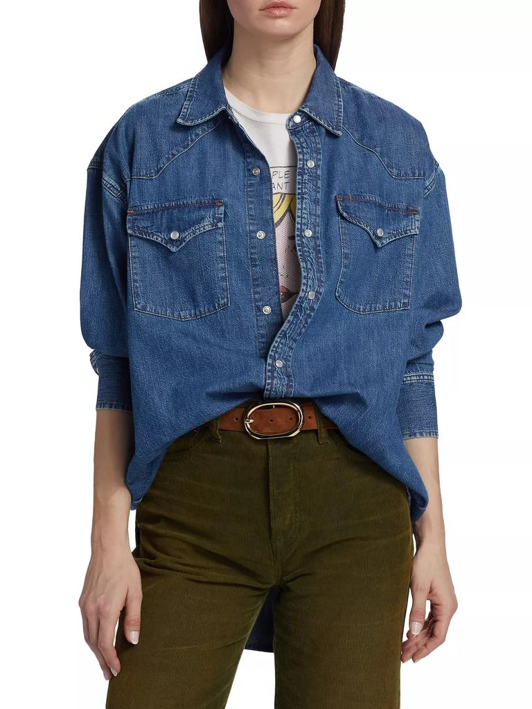 Re/Done Oversized Denim Western Shirt 3