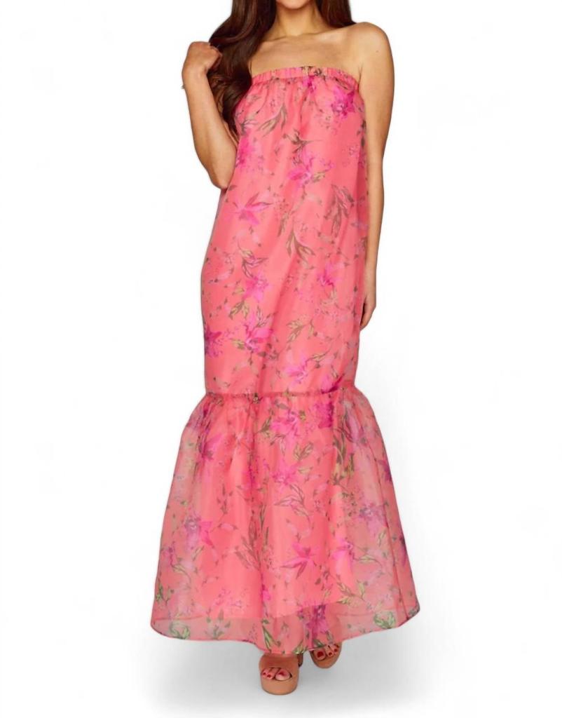 Buddylove Dayton Strapless Maxi Dress In Daylily