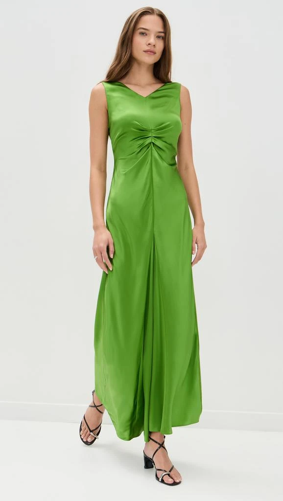 Lee Mathews Stella Silk Satin Ruched Dress 4