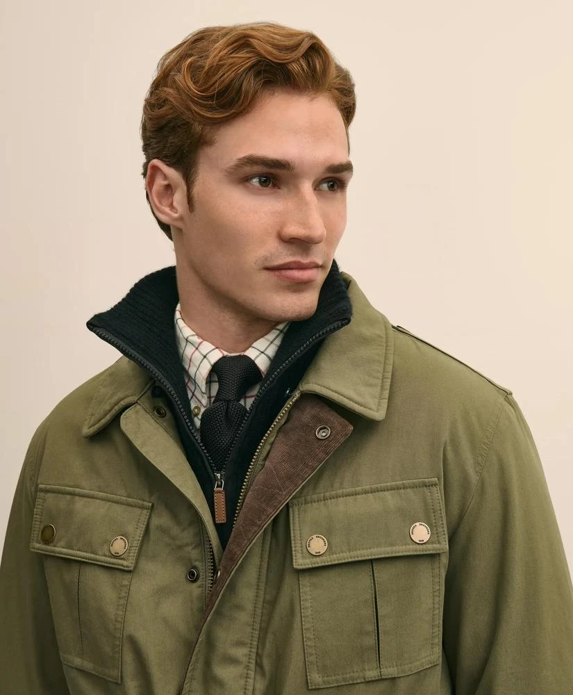 Brooks Brothers Cotton Field Jacket With Removable Shearling Collar 5