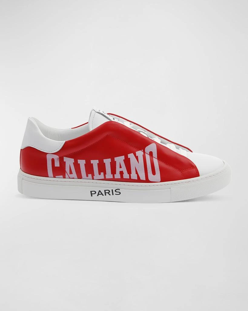John Galliano Paris Men's Typographic Logo Hidden-Lace Low-Top Sneakers 1