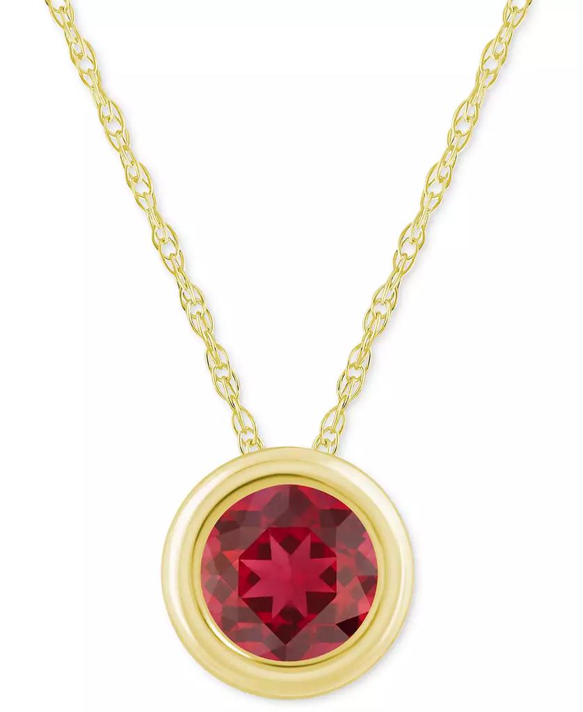 Macy's Gemstone Round 18" Pendant Necklace in 10k Yellow Gold (also in 10k White Gold)