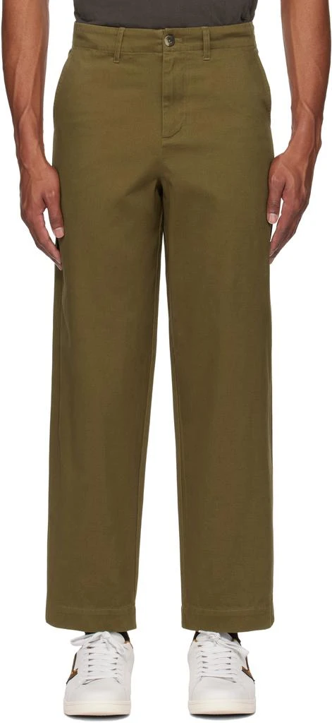 Fred Perry Tan Straight Leg Twill Trousers 1