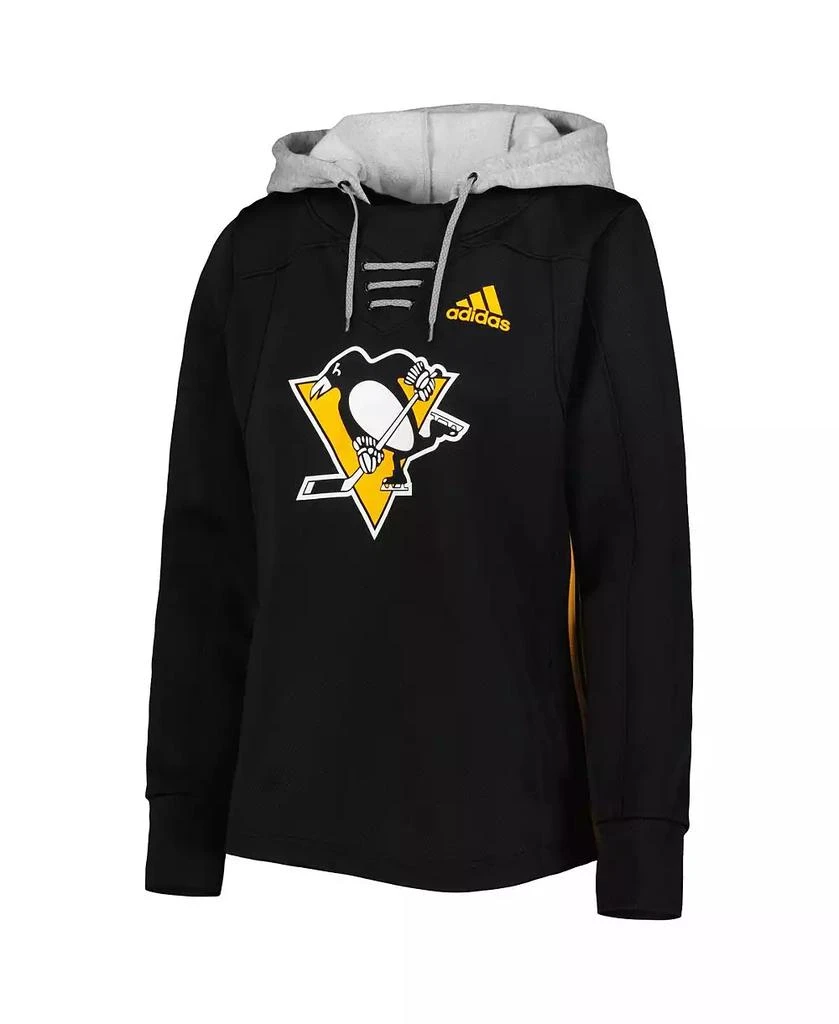 Adidas Women's Black Pittsburgh Penguins Skate Lace Team Pullover Hoodie 3