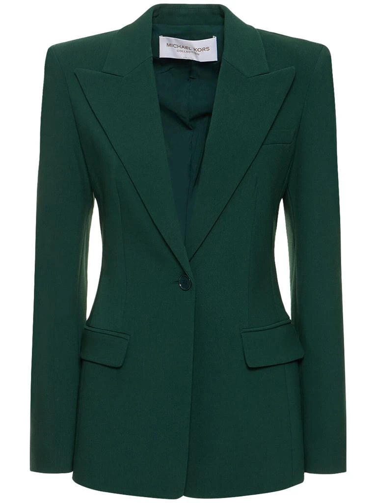 MICHAEL KORS COLLECTION Georgina Single Breast Wool Crepe Jacket 1