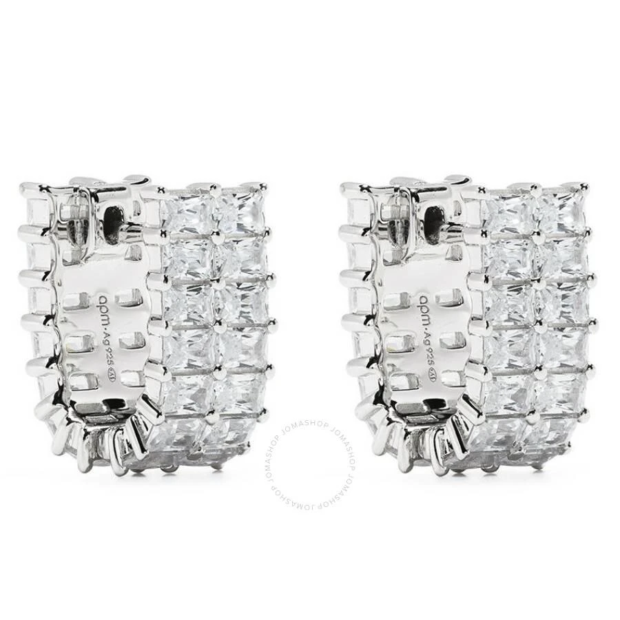 apm Monaco Double Row Pave Hoop Earrings 1