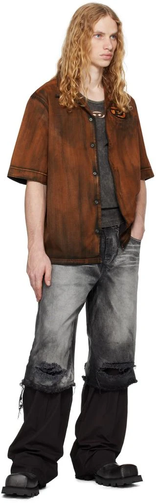 Diesel Orange S-Stan-Bleach-A Shirt 4
