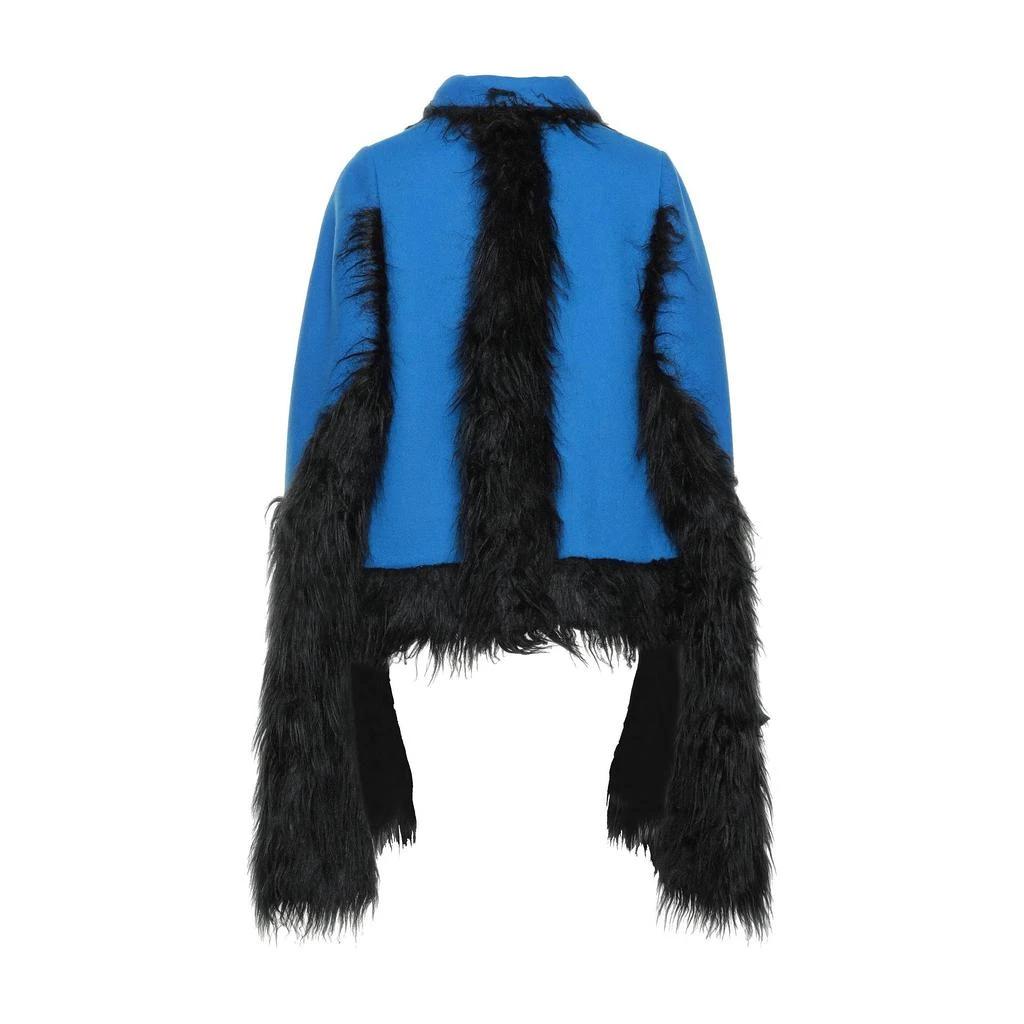 MAISON MARGIELA Maison Margiela Faux Fur Trimmed Cape Jacket 3