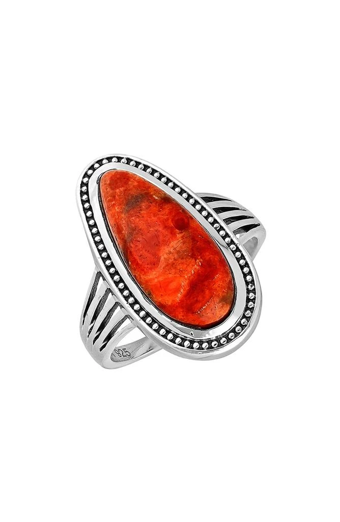 YS GEMS Orange Mohave Turquoise Ring