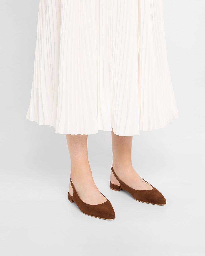 Manolo Blahnik Suede Slingback Ballerina Flats