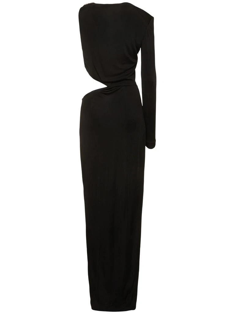 GALVAN Cutout Jersey One Sleeve Long Dress 4