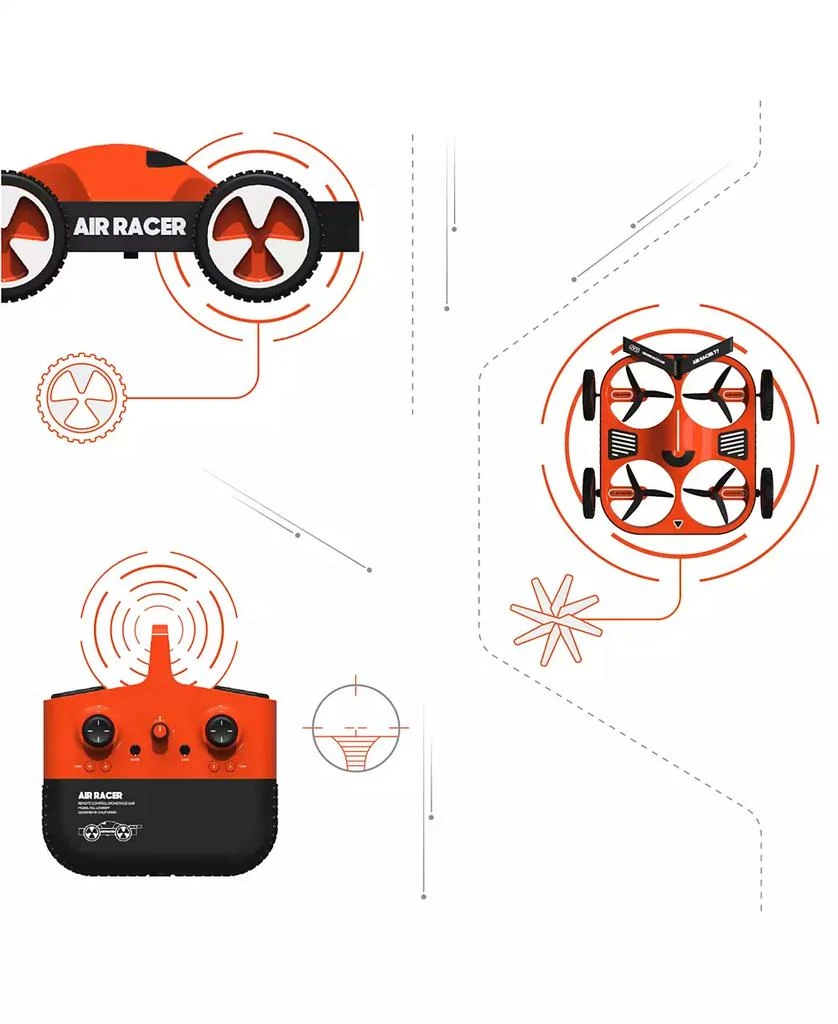 Sharper Image Toy RC Drone Air Racer Dual Function Vehicle Set, 7 Piece 2