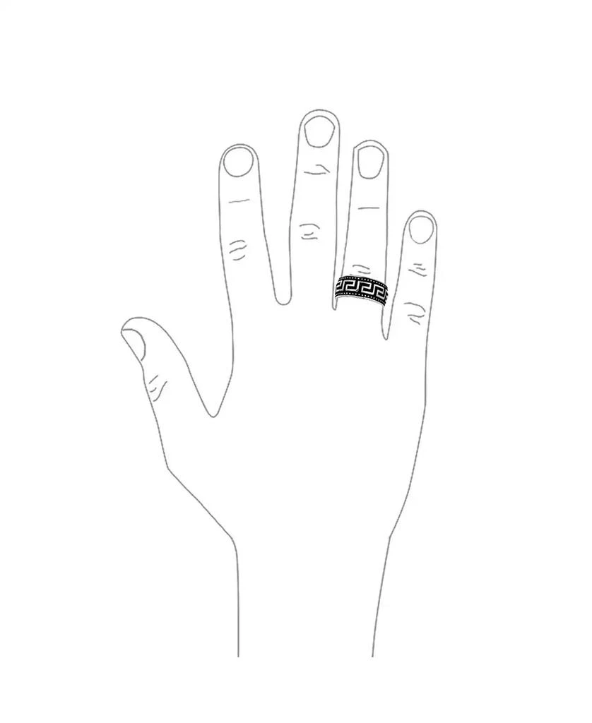 Bling Jewelry Two-Tone Black 
Silver Greek Key Design Promise Band Ring Sterling Silver 9MM 4