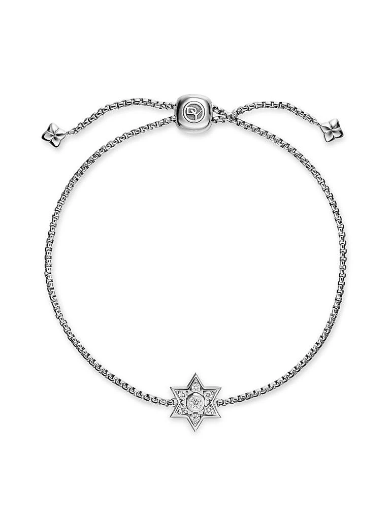 David Yurman Star of David Station Bracelet in Sterling Silver with Diamonds 12MM 3