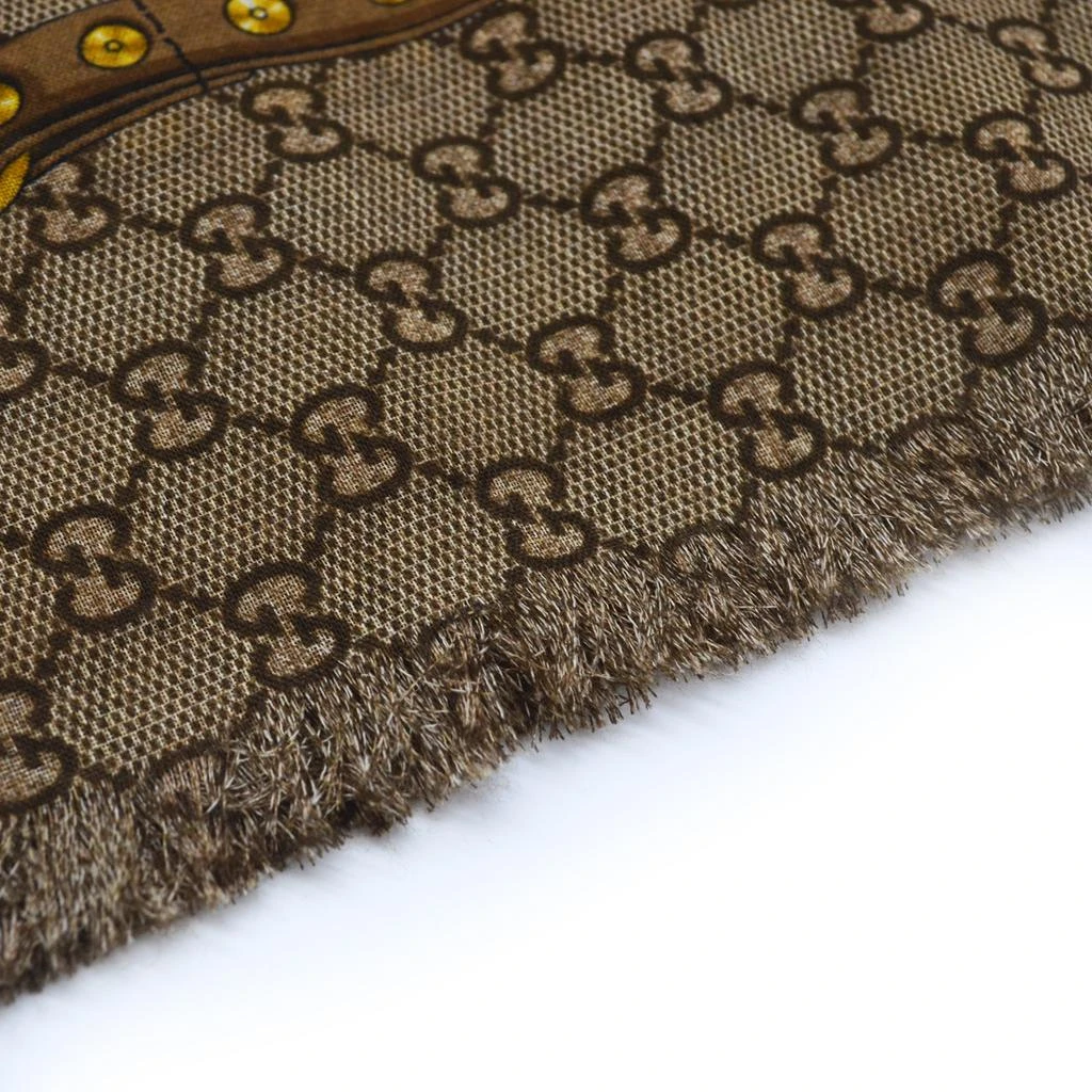 Gucci Gucci - Beige/Blue GG Floral Print Wool Scarf 6