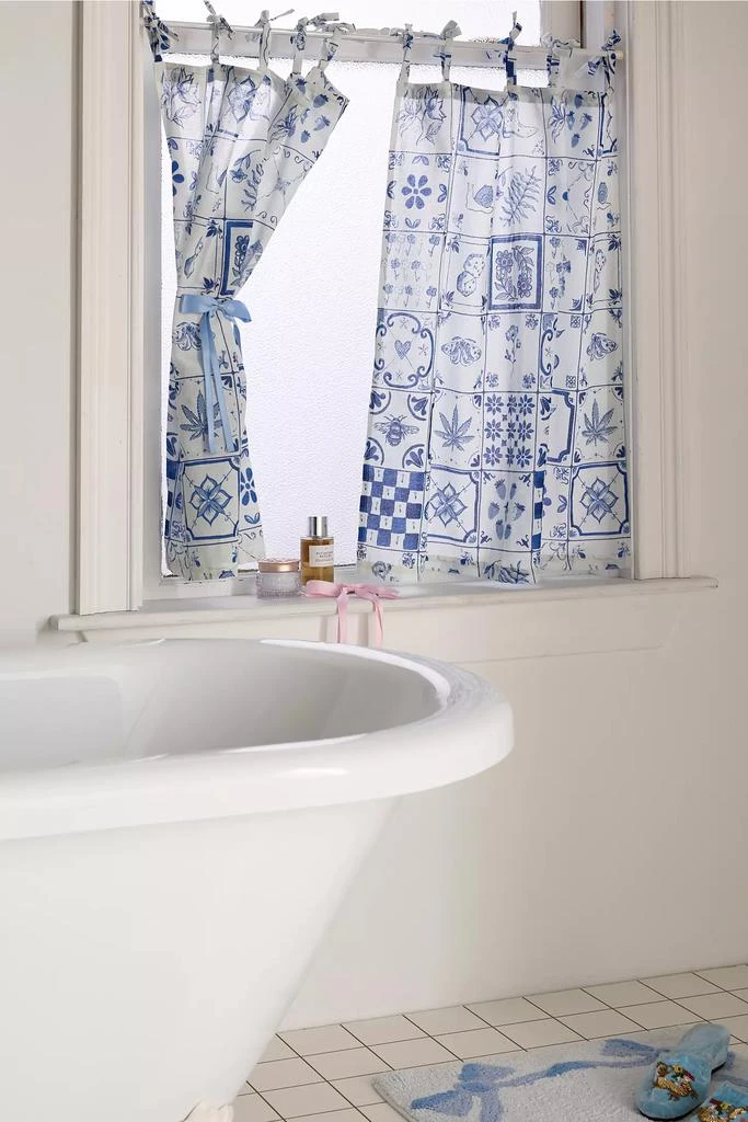 Urban Outfitters Mariana Tile Patterned Café Curtain Set 1