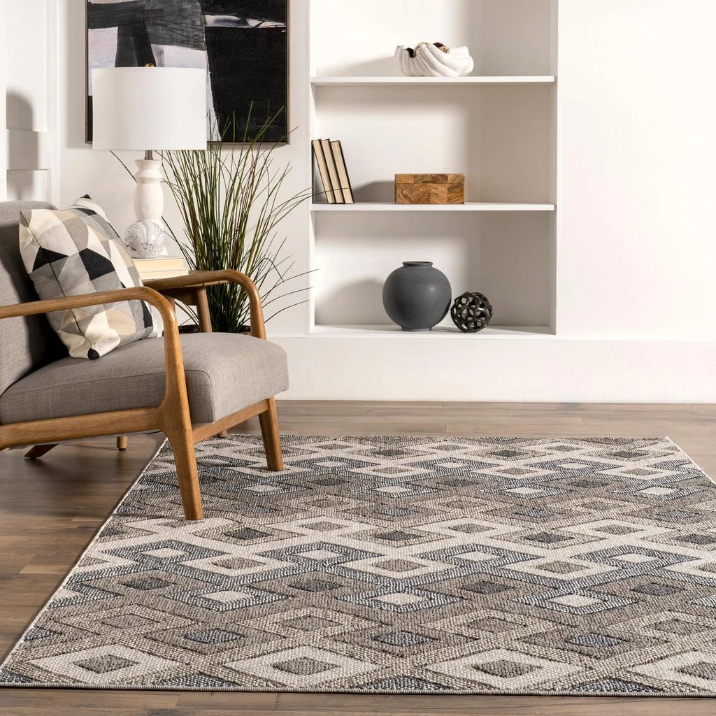 nuLOOM Kris Transitional Diamond Indoor/Outdoor Area Rug 3