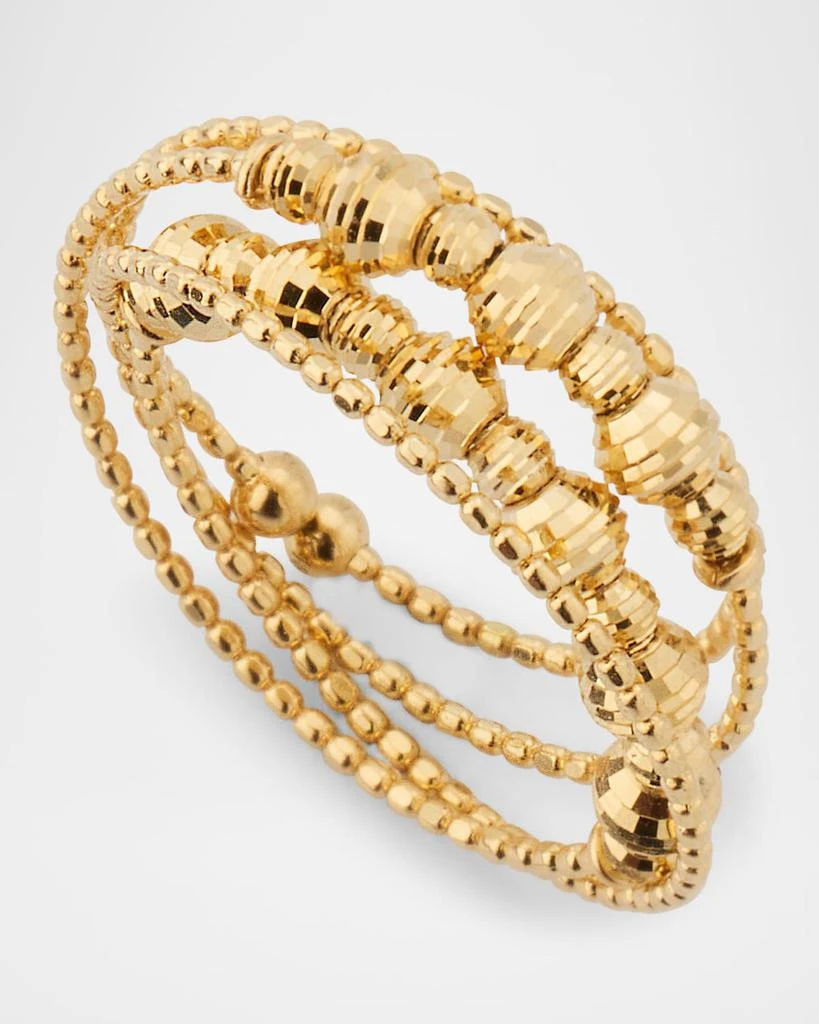 POPPY FINCH 18K Spiral Mixed Bead Flex Ring 3