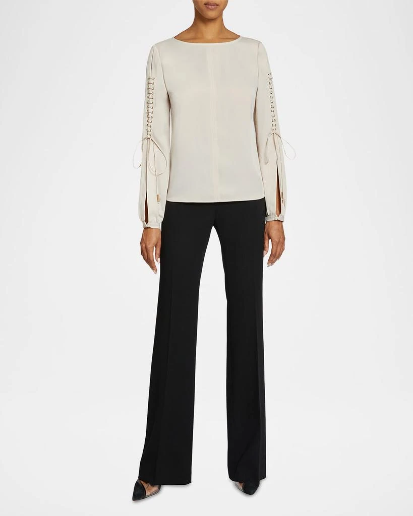 Santorelli Livi Lace-Up Split Sleeve Top 2