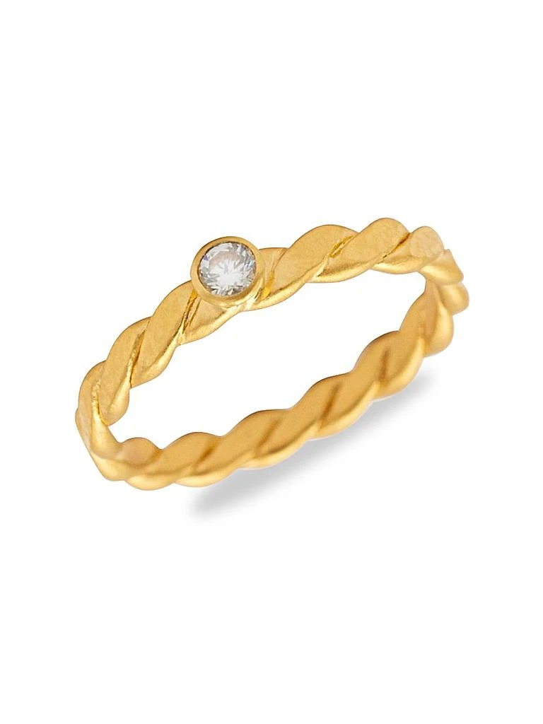 Gurhan 24K Yellow Gold & Diamond Twist Stacking Ring 2