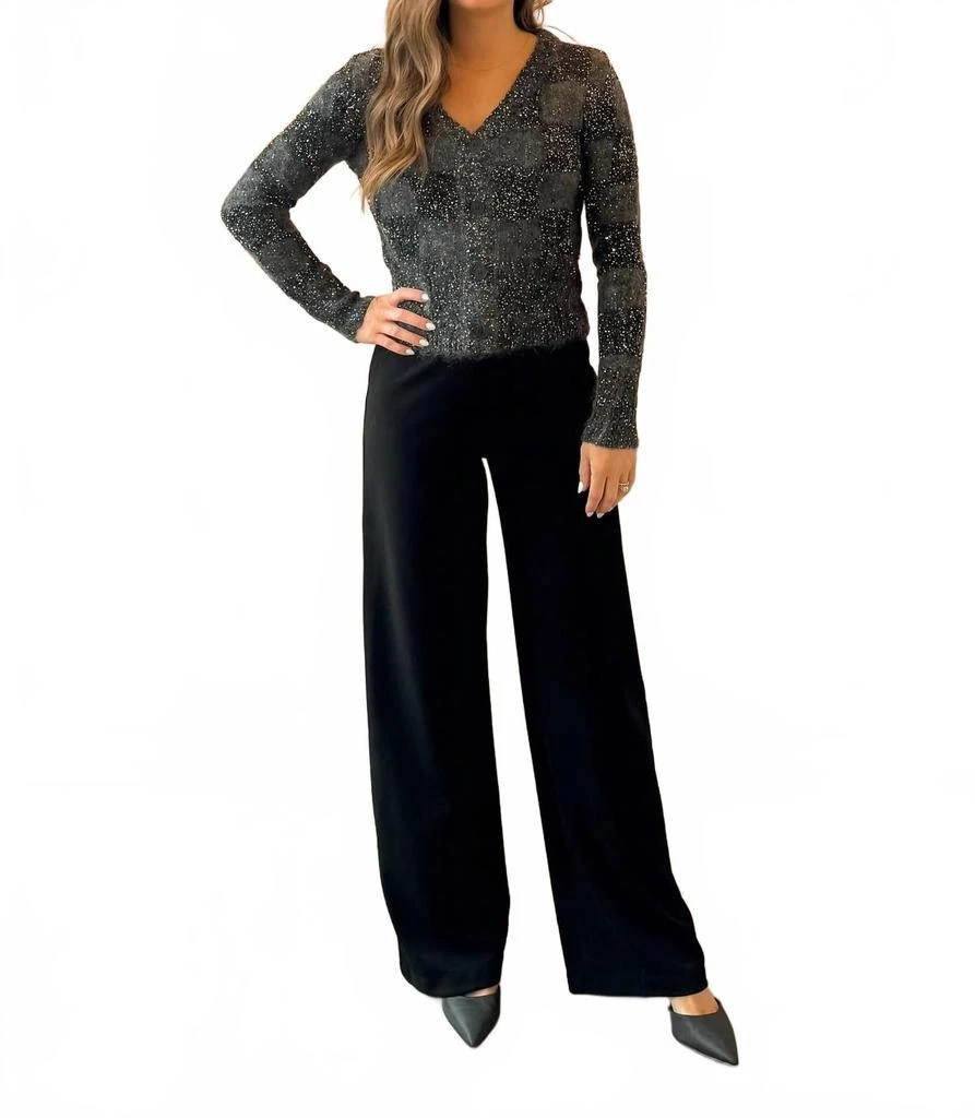 Lucy Paris Glenn Sequin Cardigan In Black 5