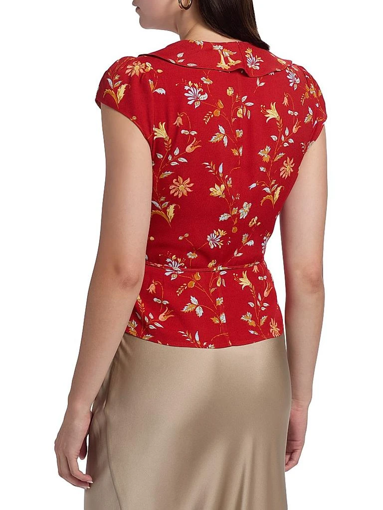 Reformation Clemence Floral Crepe Wrap Top 5