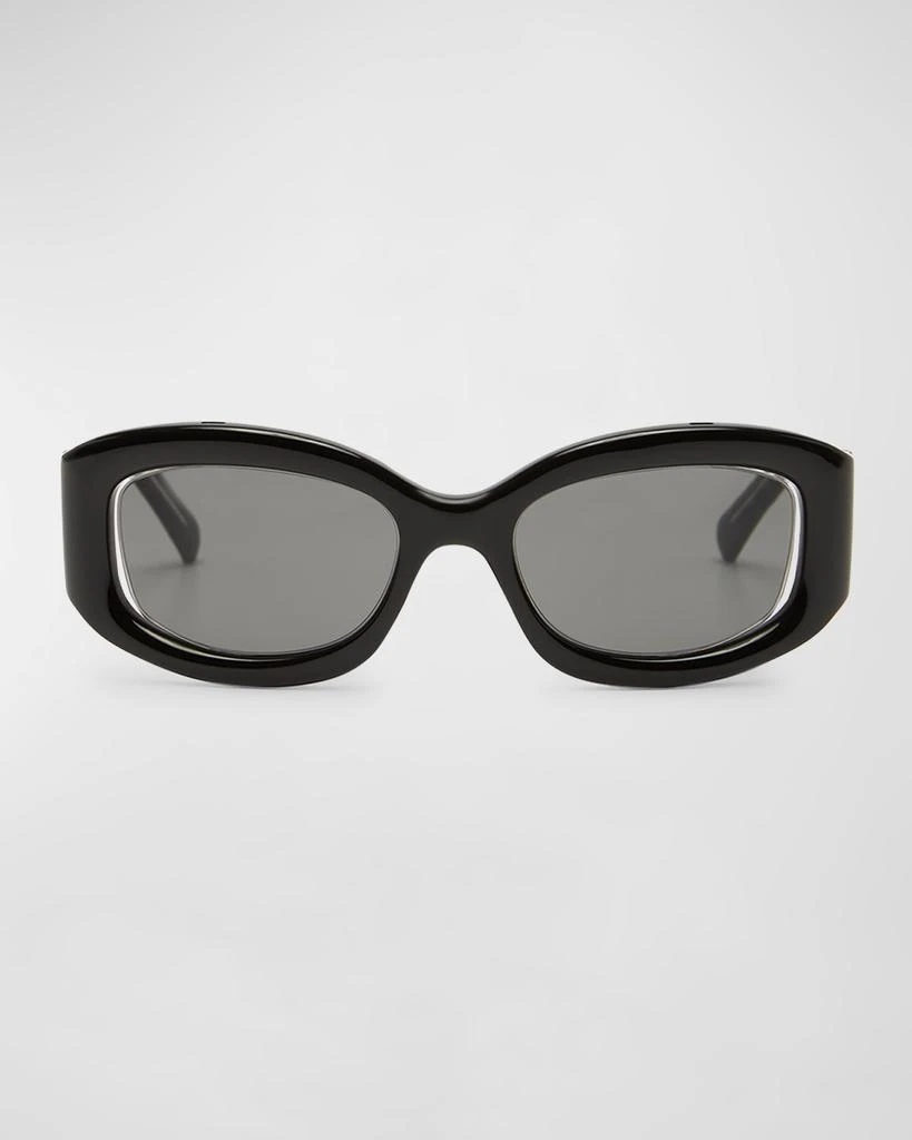 Christopher Esber Davies Cut-Out Acetate Rectangle Sunglasses 3