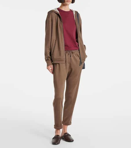Brunello Cucinelli Cotton and silk zip-up hoodie 2