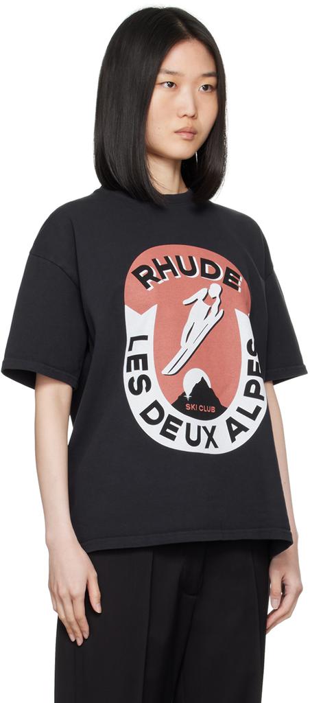 Rhude Black 'Les Deux Alpes' T-Shirt