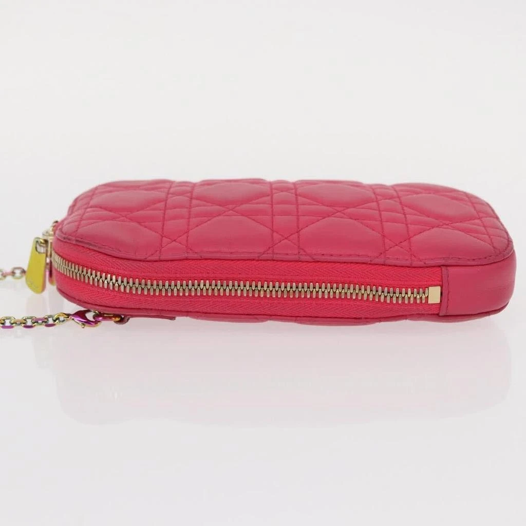 Dior Lady Dior Phone Holder On Chain Cannage Quilt Lambskin Leather Clutche 
Pouche Bag (Pre-Owned) 4