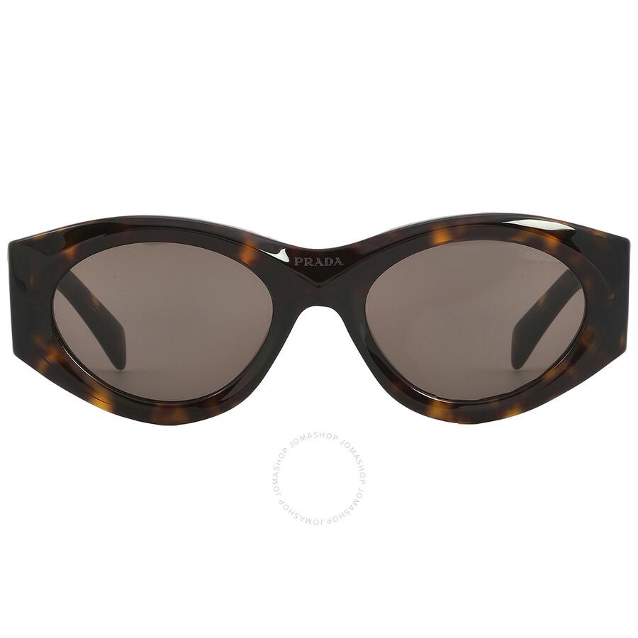 Prada Dark Brown Oval Ladies Sunglasses PR 20ZS 2AU06B 53