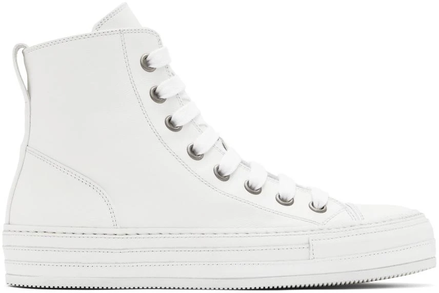 ANN DEMEULEMEESTER White Leather Raven Sneakers 1
