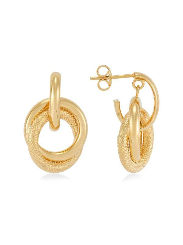 Saks Fifth Avenue 14K Yellow Gold Door Knocker Drop Earrings 1