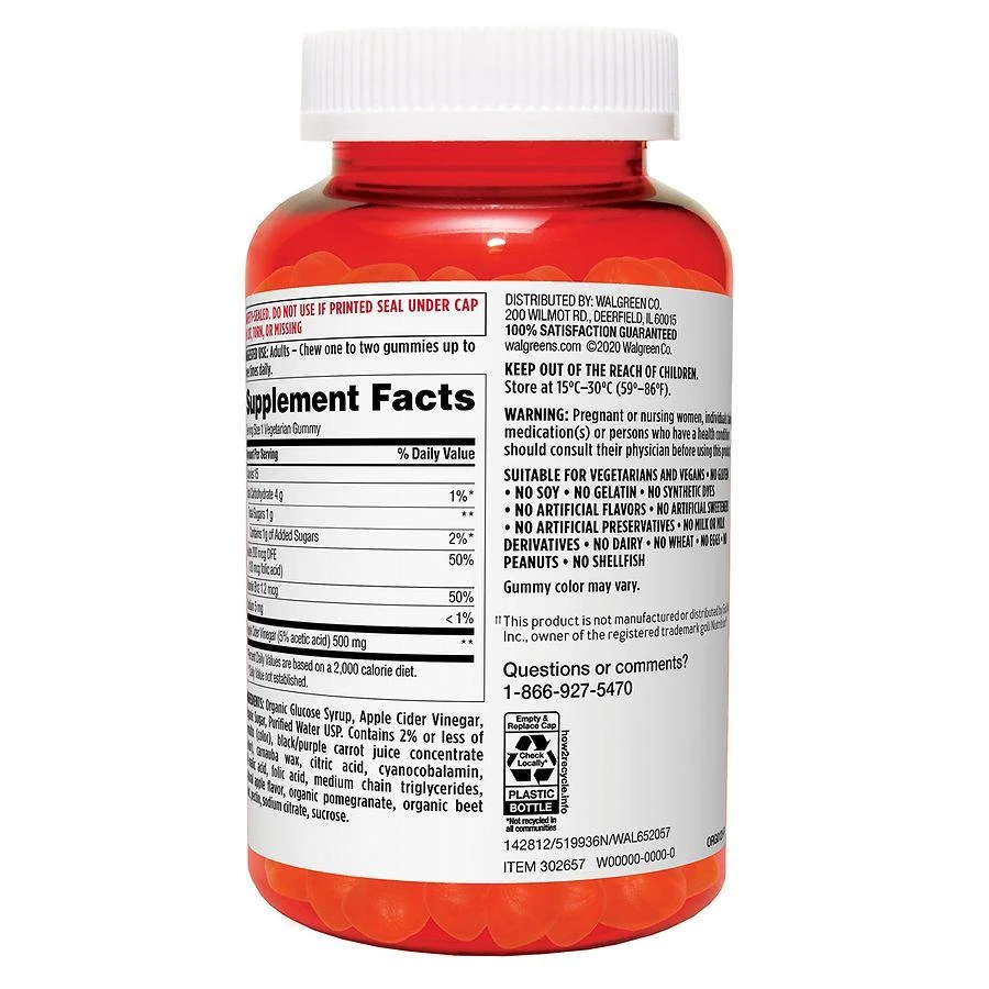 Walgreens Apple Cider Vinegar 500 mg Gummies Natural Apple 2