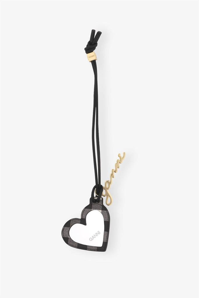 キーホルダー・キーリング Bou Heart Keyring - Ganni - Leather - Black Ganni Bou Heart Mirror Keyring - BeyondStyle