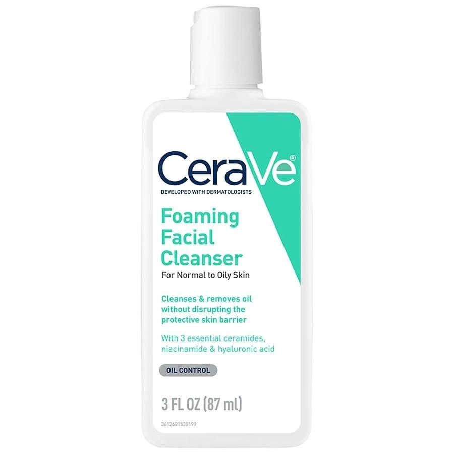 CeraVe Travel Size Foaming Face Cleanser for Normal to Oily Skin with Hyaluronic Acid 8