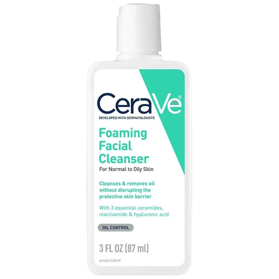 CeraVe Travel Size Foaming Face Cleanser for Normal to Oily Skin with Hyaluronic Acid 8