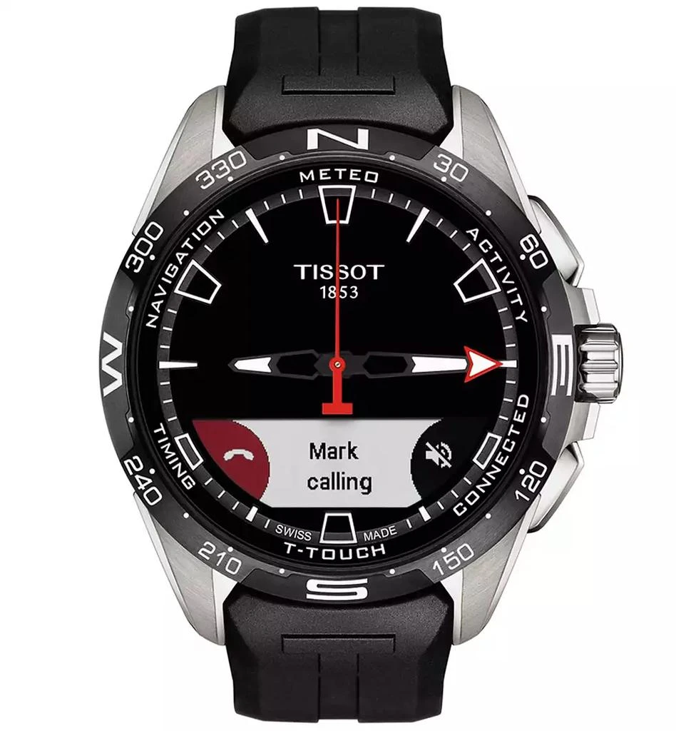 Tissot Men's Swiss T-Touch Connect Solar Black Rubber Strap Smart Watch 48mm 6