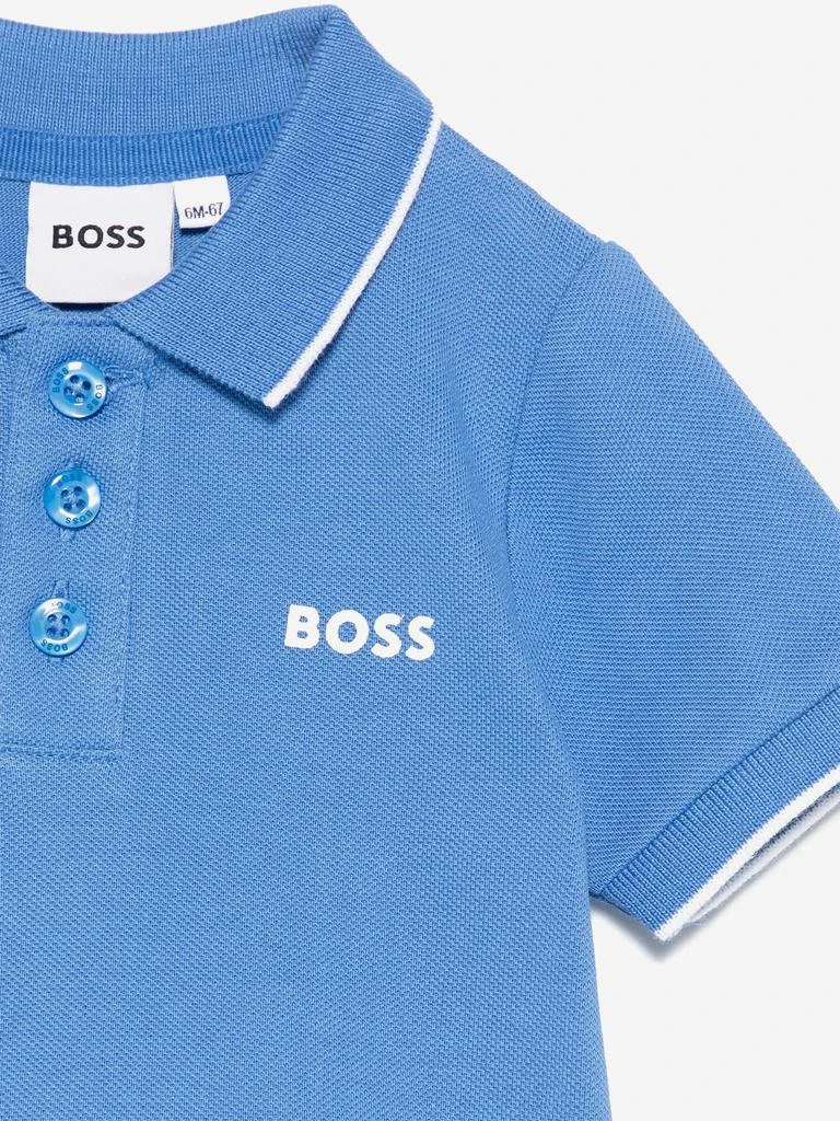 Hugo Boss BOSS Baby Boys Logo Polo Shirt in Blue 3