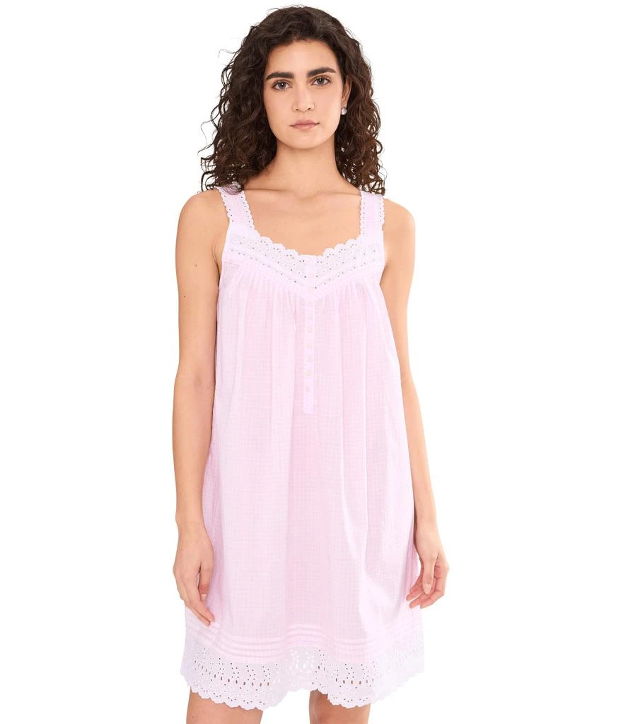 Eileen West Cotton Lawn Swiss Dot Sleeveless Short Chemise