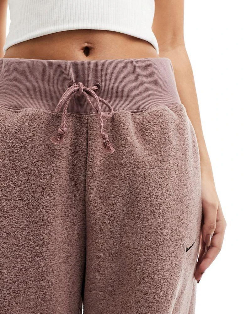 NIKE Nike mini swoosh high waisted joggers in purple- STONE 5