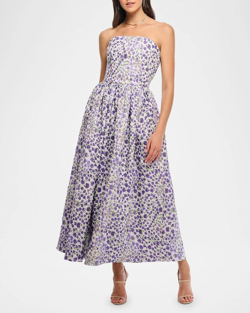 Shoshanna Dana Floral-Print Strapless A-Line Dress 2