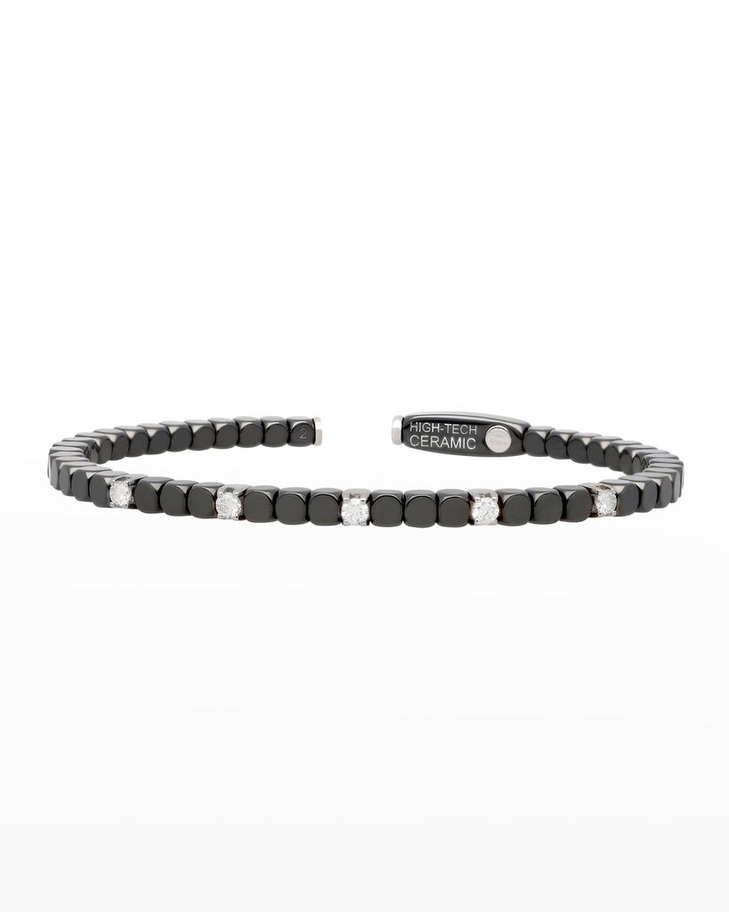 Roberto Demeglio Dado 18k White Gold, Ceramic & Five Diamond Bracelet