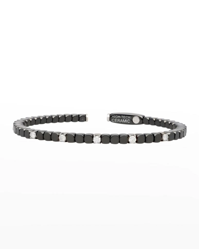 Roberto Demeglio Dado 18k White Gold, Ceramic & Five Diamond Bracelet 1