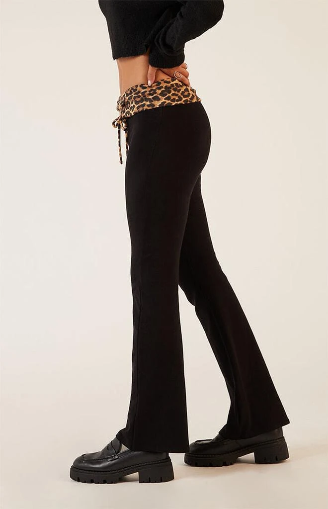 LA Hearts Leopard Print Fold-Over Flare Pants 4
