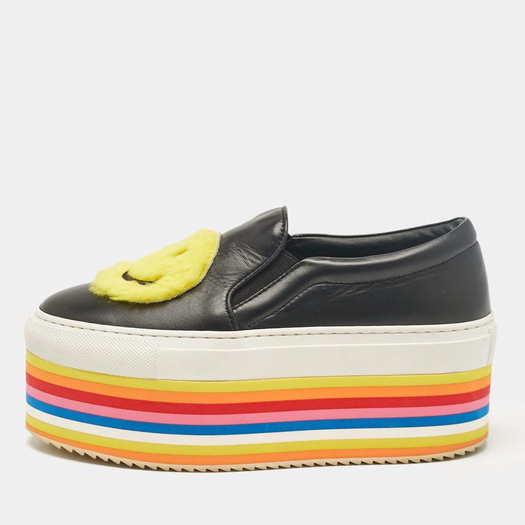 Joshua Sanders Joshua Sanders Black Leather Slip On Sneakers Size 36