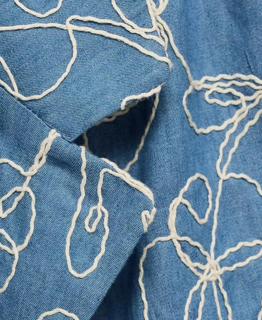 Mango Women's Embroidered Detail Denim Overalls 3