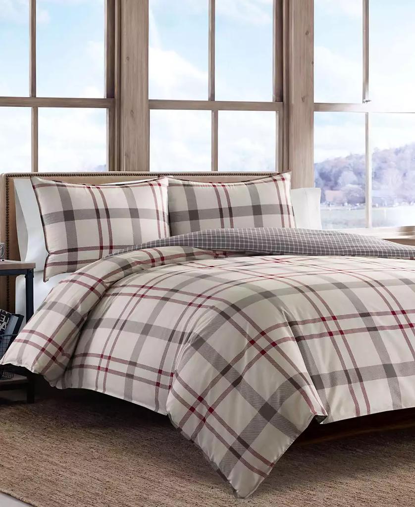 Eddie Bauer Portage Bay Cotton Reversible 3 Piece Duvet Cover Set