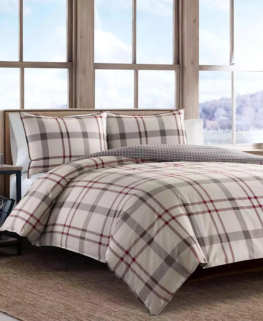 Eddie Bauer Portage Bay Cotton Reversible 2 Piece Duvet Cover Set 1